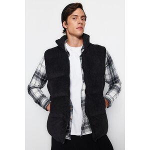 Trendyol Black Regular Fit Velvet Vest