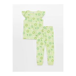 LC Waikiki Lcw Baby Crew Neck Short Sleeve Patterned Baby Girl Pajamas Set