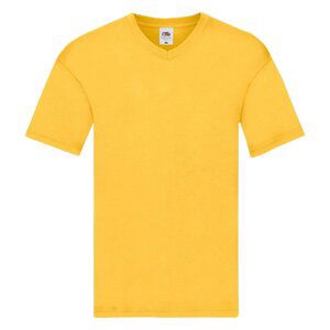 Original V-neck Fruit of the Loom Men's Yellow T-shirt