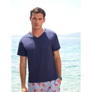 Navy blue men's t-shirt Original V-neck Fruit of the Loom