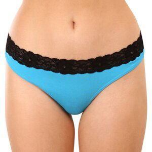 Women's thongs Styx with lace blue