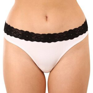 Women's thongs Styx with lace white