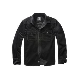 Corduroy classic long-sleeved shirt black