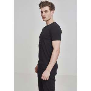 Fitted stretch T-shirt in black