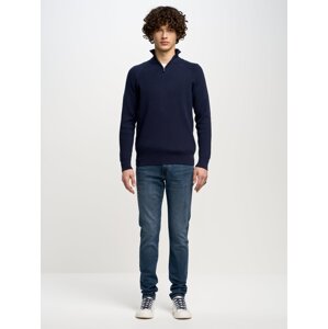 Big Star Man's Sweater 161002 Blue Wool-403