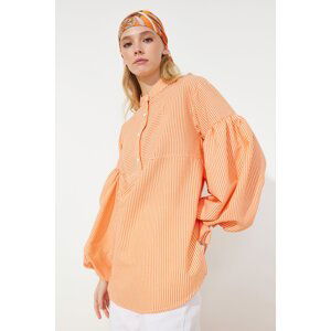 Trendyol Orange Balloon Sleeve Seeerly Woven Tunic