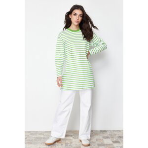 Trendyol Pistachio Green Striped Knitted Tunic