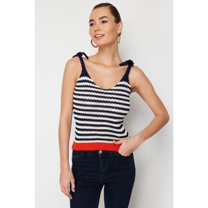 Trendyol Navy Blue Color Blocked Knitwear Blouse