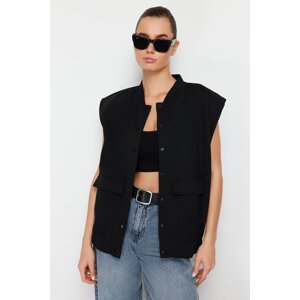 Trendyol Black Snap-On Knitted Blouse