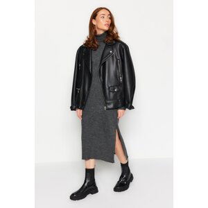 Trendyol Anthracite Plain Wide Fit Midi