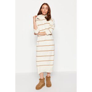 Trendyol Stone Striped Wide Pattern Midi