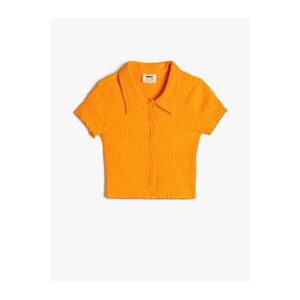Koton Polo Neck T-Shirt Ribbed Cotton