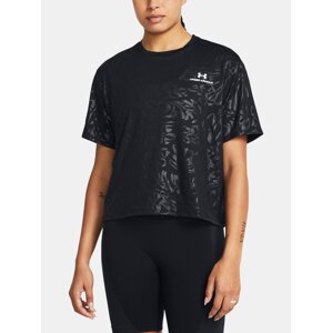 Čierne dámske športové tričko Under Armour Vanish Energy Emboss Crop SS