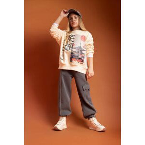 DEFACTO Girl Loose Fit Thick Cargo Pocket Sweatpants