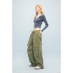 DEFACTO Wide Leg Cargo Gabardine Trousers