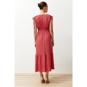 Trendyol Dried Rose Skirt Flounce Maxi Woven Dress