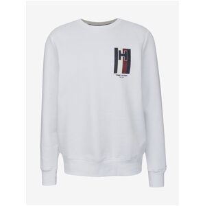 Biela pánska mikina Tommy Hilfiger Emblem Crewneck