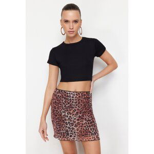 Trendyol Brown Patterned Mini Skirt