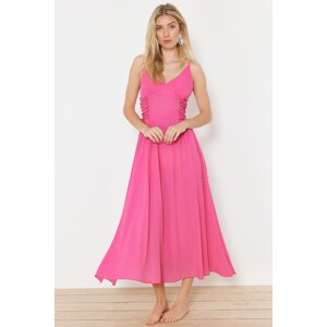 Trendyol Fuchsia Maxi Woven Beach Dress