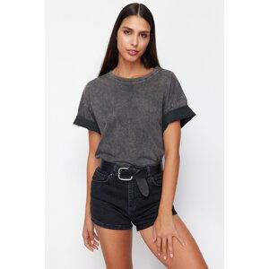 Trendyol Black Comfort Denim Shorts & Bermuda