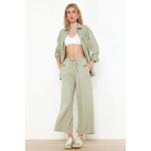 Trendyol Mint 100% Tencel™ High Waist Culotte Jeans with Elastic Waist