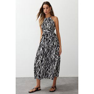 Trendyol Black Animal Shift Shally Maxi Woven Dress