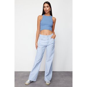 Trendyol Light Blue High Waist Wide Leg Jeans