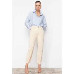 Trendyol Beige High Waist Mom Jeans