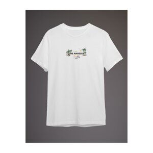 Trendyol White Los Angeles Printed Regular/Normal Cut T-shirt