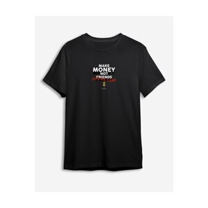 Trendyol Black Text Printed Regular Cut T-shirt