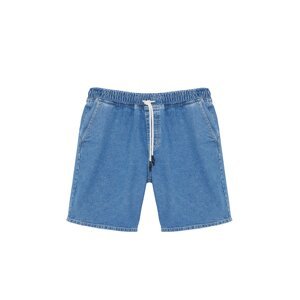 Trendyol Blue Wide Cut Plus Size Denim Shorts