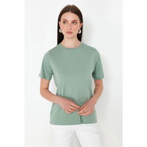 Trendyol Mint More Sustainable 100% Cotton Regular/Normal Fit Knitted T-Shirt