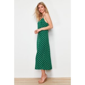 Trendyol Green A-Cut Back Tie Detailed Midi Woven Dress