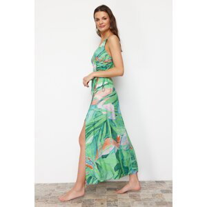 Trendyol Floral Pattern Maxi Woven Beach Dress