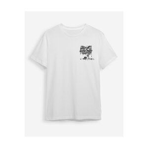 Trendyol White Text Printed Regular/Normal Cut T-shirt