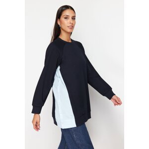 Trendyol Navy Blue Woven Piece Knitted Tunic