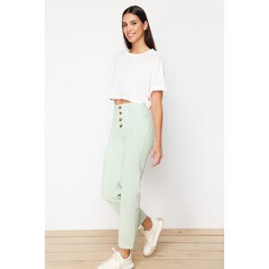 Trendyol Green Front Buttoned High Waist Straight Jeans