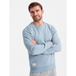 Ombre BASIC men's sweatshirt with round neckline - blue