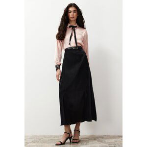 Trendyol Black Satin Woven Skirt