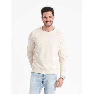 Ombre BASIC men's sweatshirt with round neckline - cream