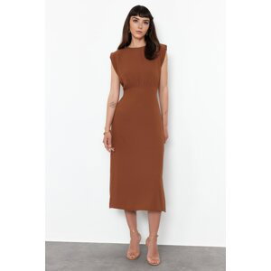 Trendyol Brown A-line Midi Woven Dress