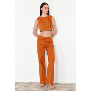 Trendyol Light Brown Wide Leg Woven Trousers