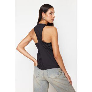 Trendyol Black More Sustainable Back Detail Flexible Knitted Blouse