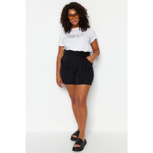 Trendyol Curve Black Finike Carrot Woven Shorts & Bermuda