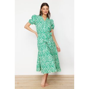 Trendyol Ethnic Patterned Midi Woven Beach Dress