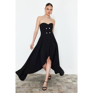 Trendyol Woven Long Evening Dress with Black Stone Accessories