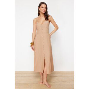 Trendyol Beige Midi Woven Beach Dress