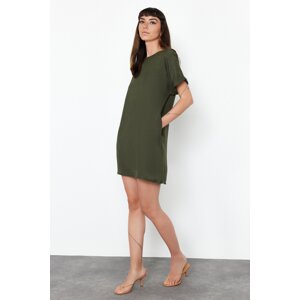 Trendyol Khaki Straight Cut Mini Woven Dress