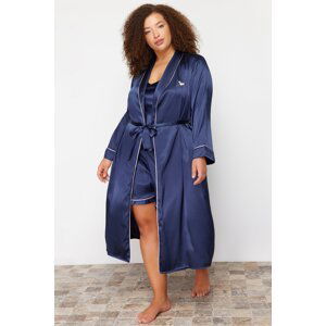 Trendyol Curve Navy Blue Woven Dressing Gown