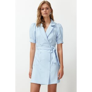 Trendyol Blue Belted Mini Woven Jacket Woven Dress